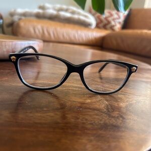 Versace Black Eyewear with Gold Accents